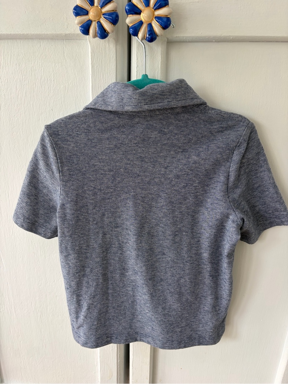Vineyard Vines Boys' Heather Blue Gray Polo - Navy Whale Patch 2T - Picture 3 of 3